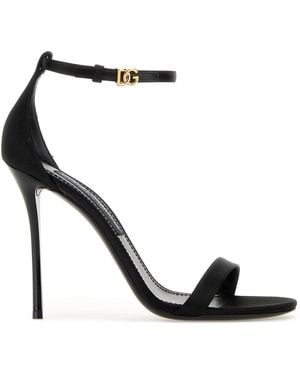 Dolce & Gabbana Black Satin Sandals