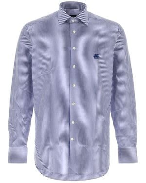 Etro Embroidered Poplin Shirt - Blue