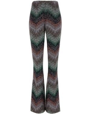 Missoni Embroidered Viscose Blend Flared Pant - Black