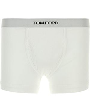 Tom Ford White Stretch Cotton Boxer Set