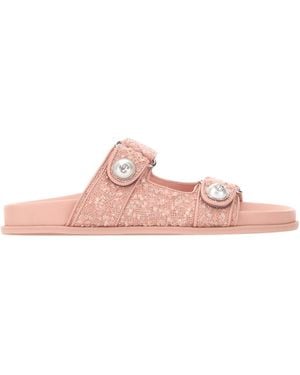 Jimmy Choo Boucle Fayence Slippers - Pink