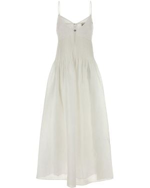Tory Burch Waisted Linen Dress - White