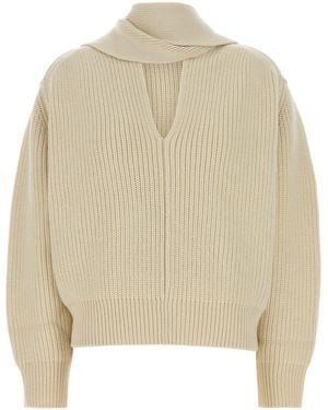 Carven Sand Wool Blend Sweater - Natural