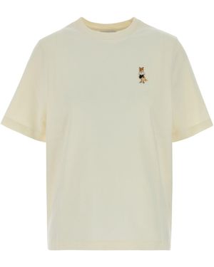 Maison Kitsuné T-shirt in cotone avorio - Bianco