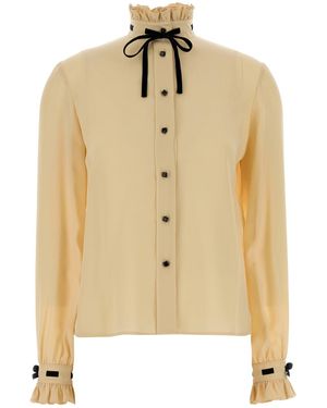 Valentino Garavani Yellow Silk Shirt - Metallic