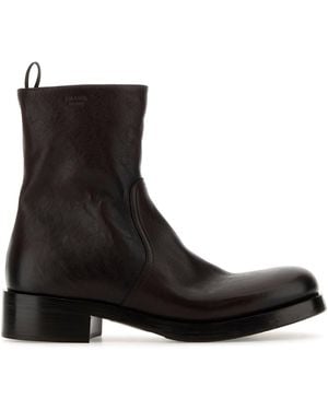 Prada Stivaletti in pelle testa di moro - Nero