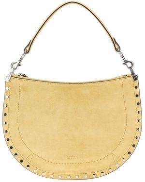 Isabel Marant Borsa a spalla Oskan in pelle scamosciata giallo pastello - Metallizzato