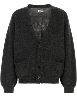 Magliano Slate Wool Cardigan - Black