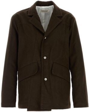 NAMACHEKO Brown Cotton Moleskin Blazer - Black