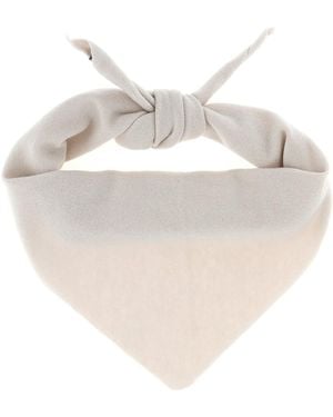 Extreme Cashmere Bandana in misto cashmere stretch gesso - Bianco
