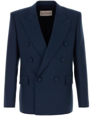 Valentino Garavani Navy Blue Wool Blazer