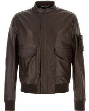 Dolce & Gabbana Mandarin Collar Jacket - Brown