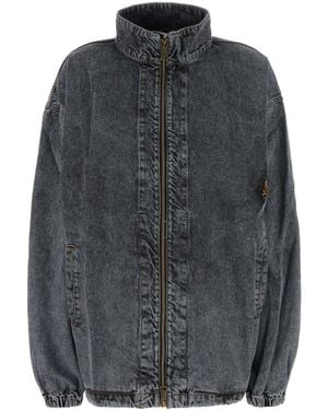 Y. Project Evergreen Pinched Logo Denim Windbreaker - Grigio