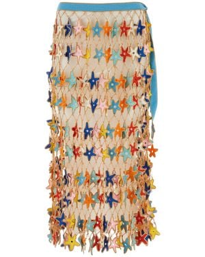 MY BEACHY SIDE Multicolour Crochet Skirt - White