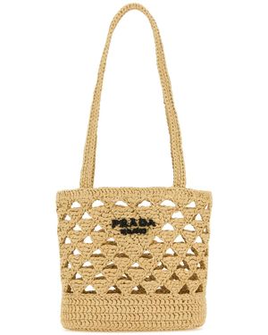 Prada Borsa a mano in paglia - Metallizzato