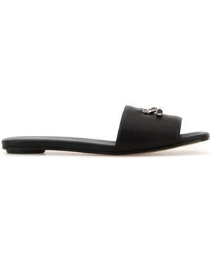 McQueen Black Leather Slippers