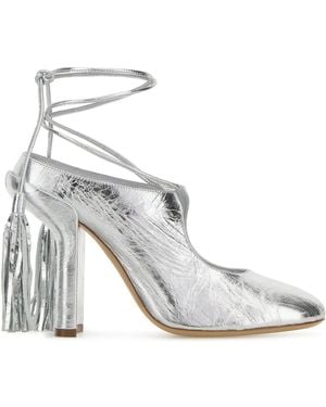 Dries Van Noten Leather Mules - White