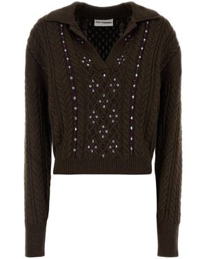 Des Phemmes Chocolate Nylon Blend Jumper - Black