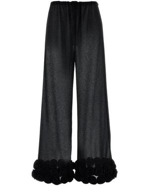 Oséree Pantalone dalla gamba ampia in nylon nero