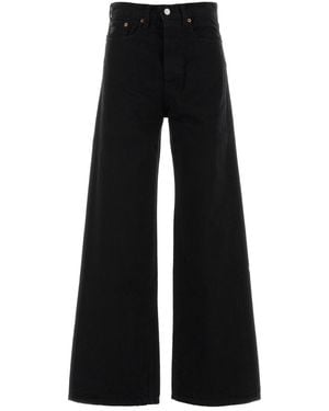 Lois Black Denim Skater Wide-leg Jeans