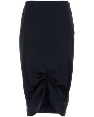 Valentino Garavani Midnight Blue Stretch Crepe Skirt