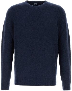 Fedeli Maglione in misto lana stretch blu navy