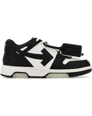 Off-White c/o Virgil Abloh Two-tone Leather Out Of Office Trainers - Black