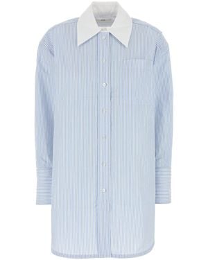 Co. Embroidered Poplin Oversize Shirt - Blue