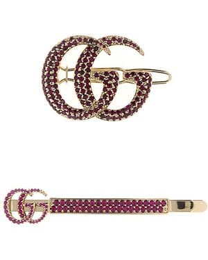 Gucci Set di fermagli per capelli in metallo platino - Grigio