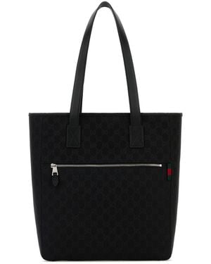 Gucci Borsa shopping in tessuto GG - Nero
