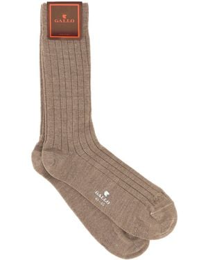 Gallo Cappuccino Stretch Wool Blend Socks - Brown