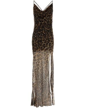 Blumarine Printed Crepe Long Dress - Multicolour