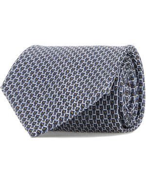 Brioni Embroidered Silk Tie - Grey