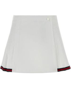 Gucci Minigonna in popeline bianco