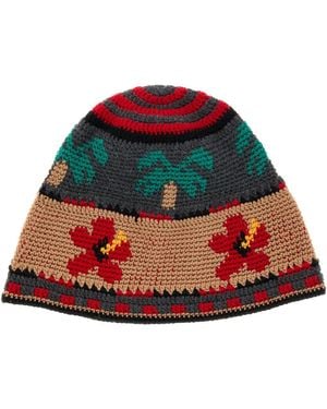 Alanui Embroidered Wool Hibiscus Hat