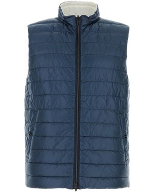 Herno Blue Nylon Reversible Down Jacket