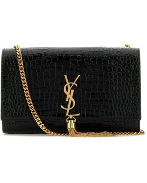 Saint Laurent Borsa a tracolla Kate media in pelle nera - Nero