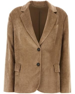 Brunello Cucinelli Cappuccino Velvet Blazer - Brown