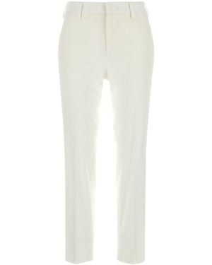 PT Torino White Stretch Cotton Cigarette Pant