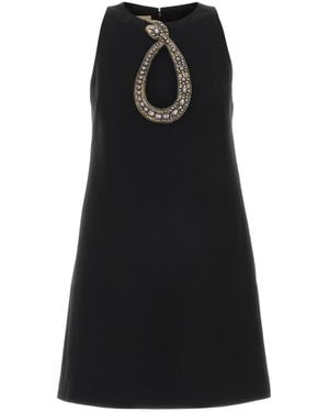 Valentino Garavani Black Crepe Couture Mini Dress