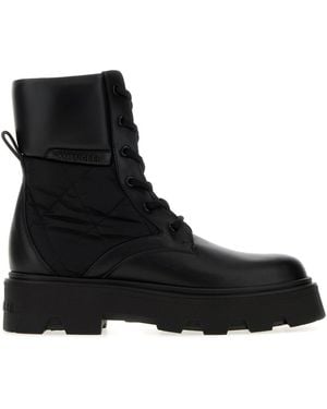 Moncler Stivaletti Aurea neri in pelle e tessuto - Nero