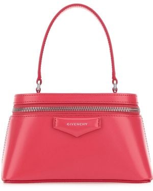 Givenchy Fuchsia Leather Antigona Handbag - Red