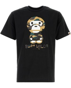 A Bathing Ape Black Cotton 1st Camp Baby Milo T-shirt