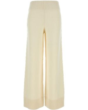 Camilla & Marc Ivory Wool Blend Ash Wide-leg Pant - White