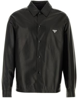 Prada Camicia in nappa nera - Nero