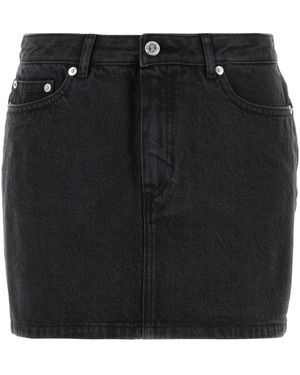 A.P.C. Denim Mini Skirt - Black