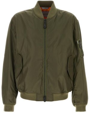 Balenciaga Olive Green Nylon Bomber Jacket