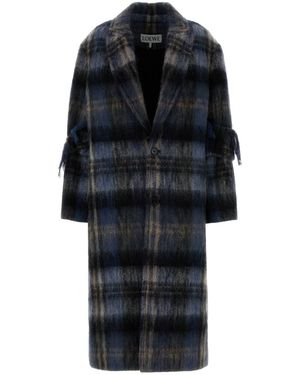 Loewe Cappotto in misto mohair ricamato - Nero