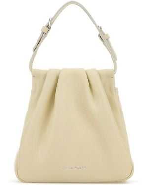 AMINA MUADDI Iovry Nappa Leather Vittoria Crystal Handbag - Natural