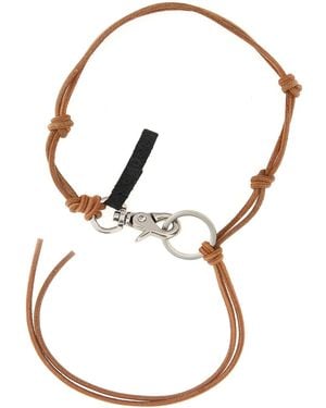 Our Legacy Collana Ladon in pelle caramello - Bianco